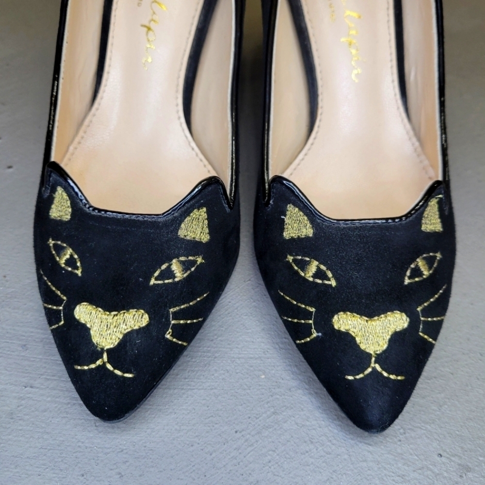 [BNIB] Chaussure Lapin Handcrafted Cat Embroidered Heels from Korea US 6 - Picture 2 of 13